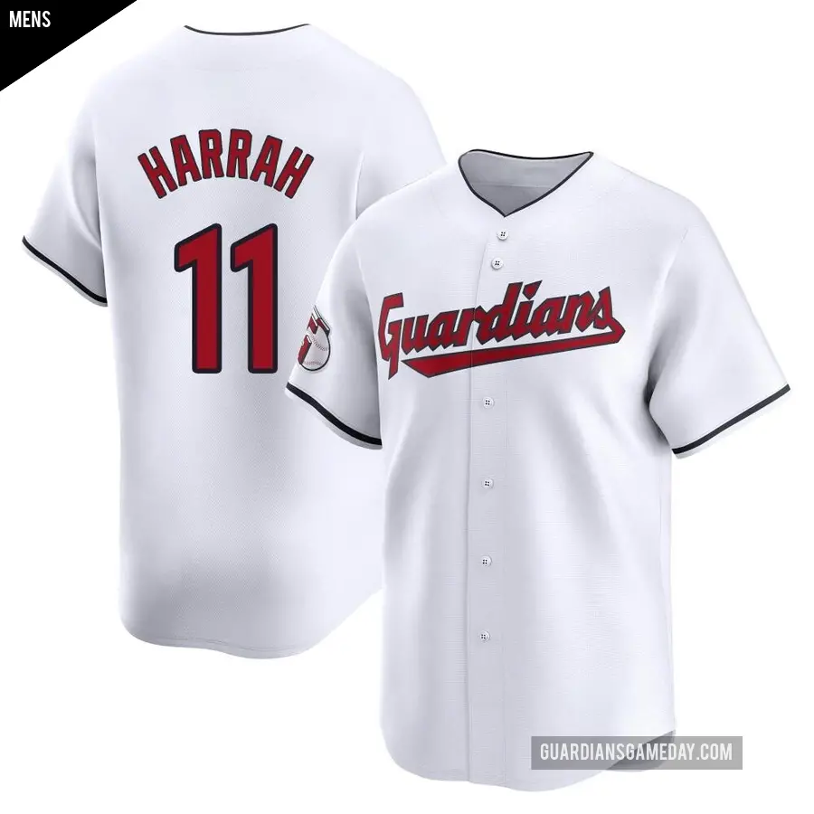 Men's Cleveland Guardians ＃11 Toby Harrah Limited White Home Jersey