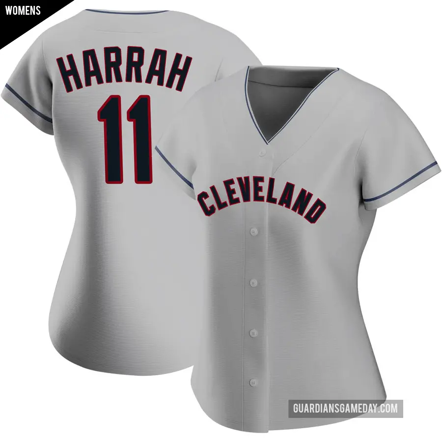 Women's Cleveland Guardians ＃11 Toby Harrah Authentic Gray Road Jersey