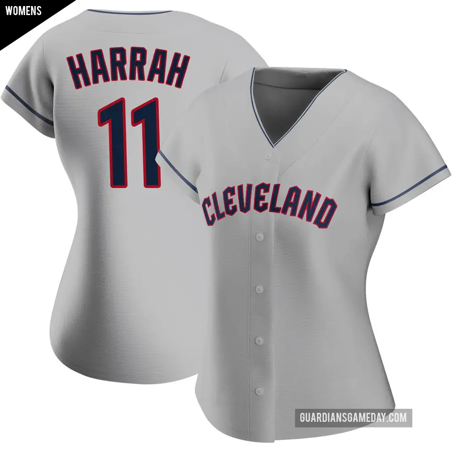 Women's Cleveland Guardians ＃11 Toby Harrah Authentic Gray Road Jersey