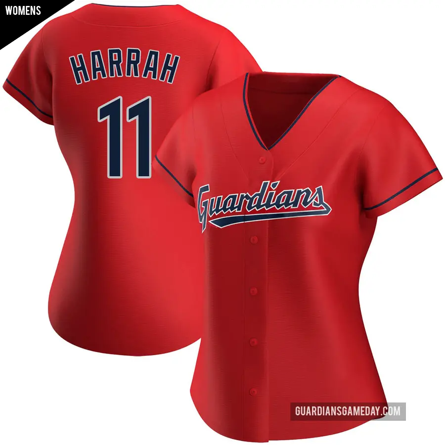 Women's Cleveland Guardians ＃11 Toby Harrah Replica Red Alternate Jersey